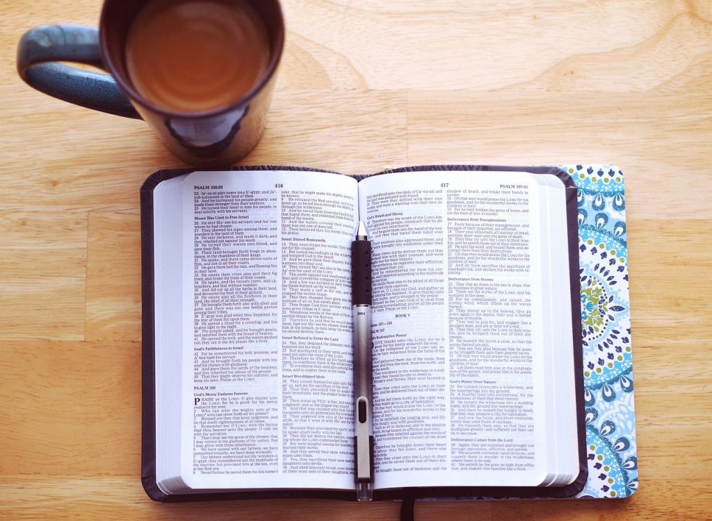 Bible and coffee